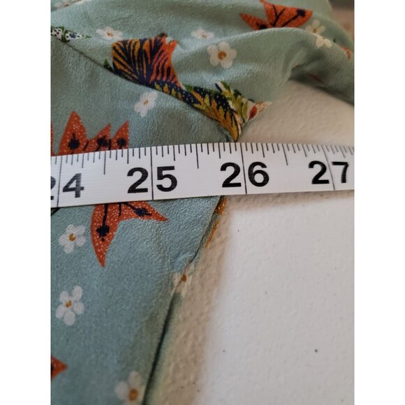 Spartina 449 Silk Josette Blouse Feathers & Butterflies Sheer Size 2XL Autumn - Picture 12 of 16